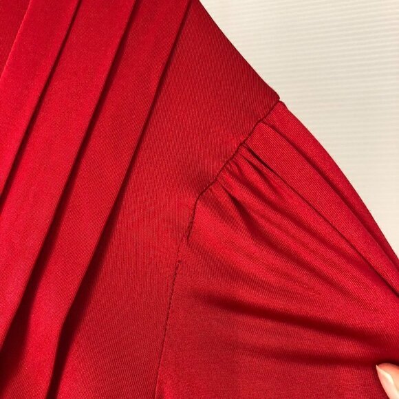 ZARA Red Pleated Balloon Long Sleeve Mini Dress Sz M - Picture 9 of 10